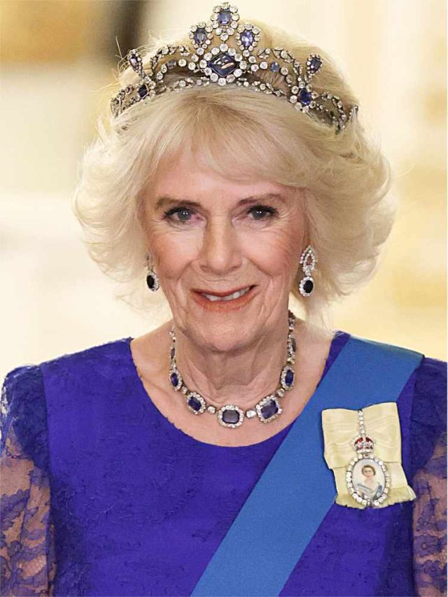 Queen Camilla Wears Queen Elizabeth’s Sapphire Tiara